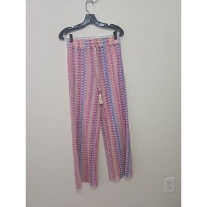 Boston Proper Lace Crochet Beach , Pants multo color Boho Coastal Beach SIZE Xs